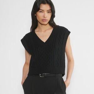 NWOT Aritzia Emporia Merino Wool V neck Sweater Vest S in Black
